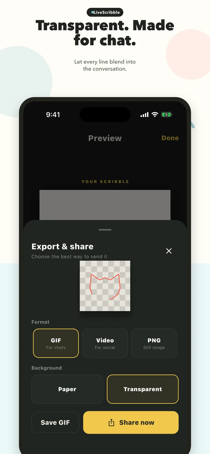 LiveScribble export preview
