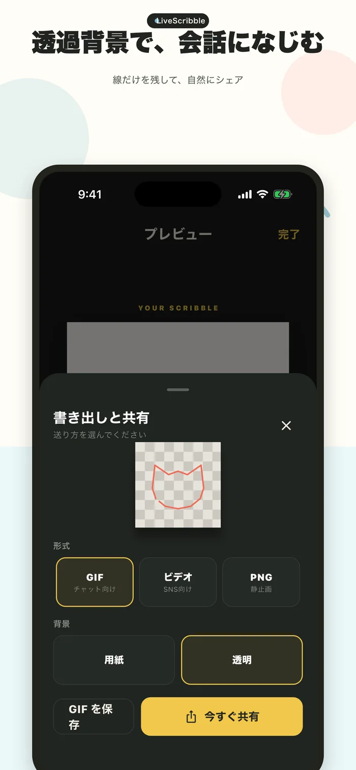 LiveScribble export preview